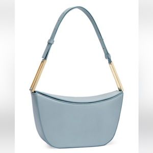 DeMellier sky blue leather bag with gold hardware